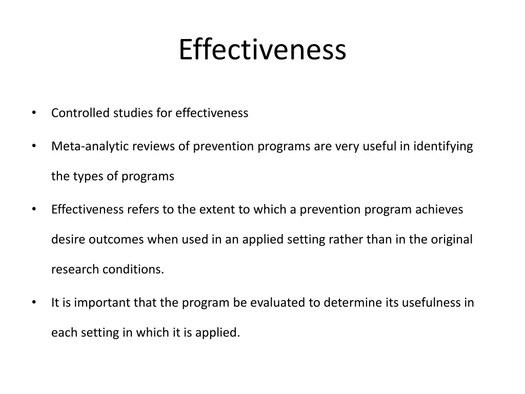 effectiveness