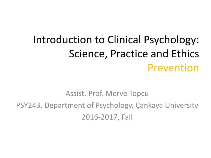 introduction to clinical psychology science