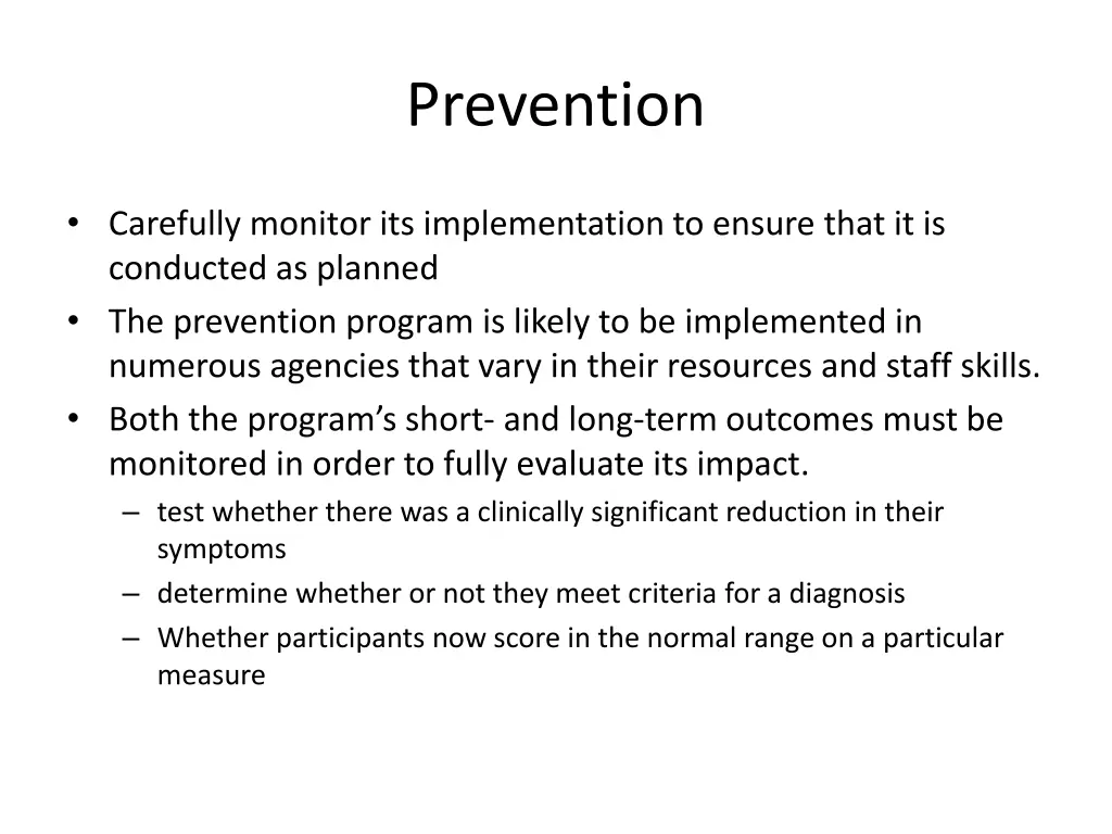 prevention
