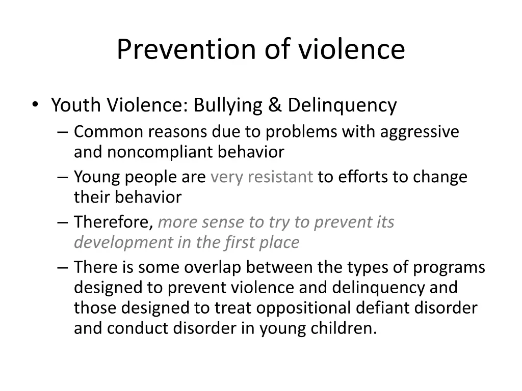 prevention of violence 1