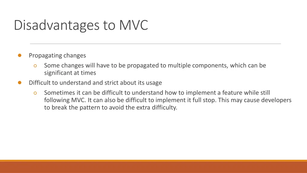 disadvantages to mvc