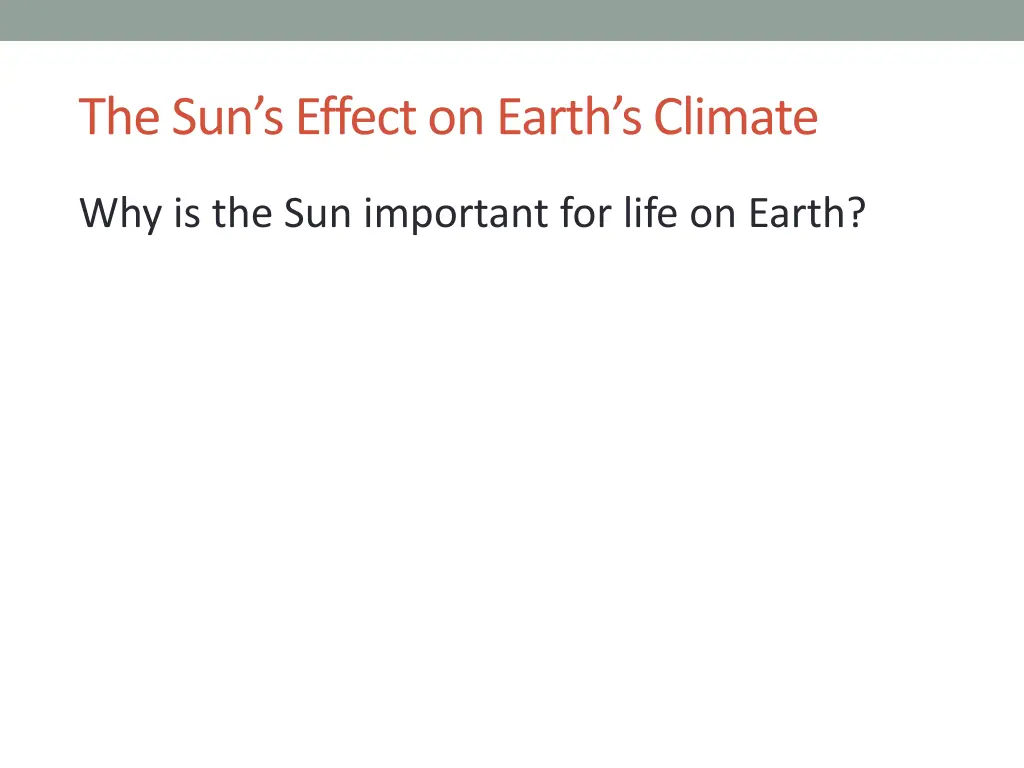 the sun s effect on earth s climate