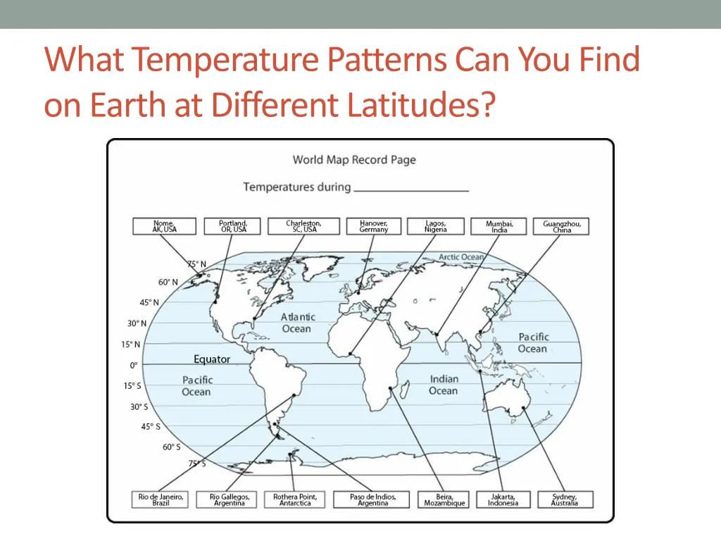 what temperature patterns can you find on earth 1