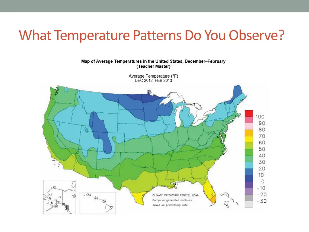 what temperature patterns do you observe