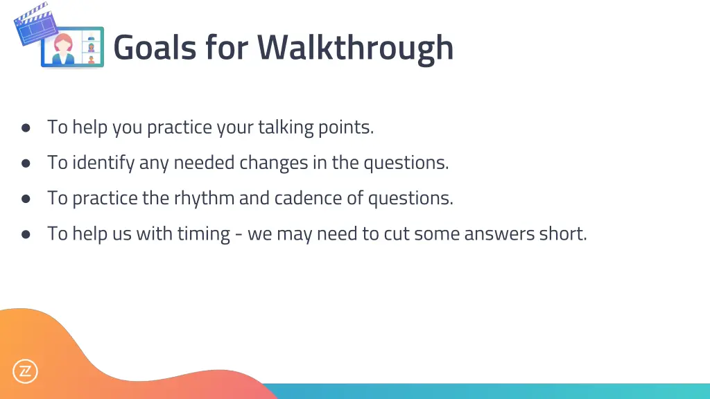 goals for walkthrough