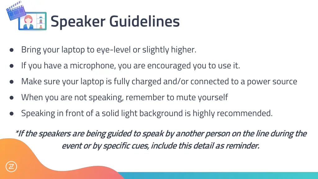 speaker guidelines