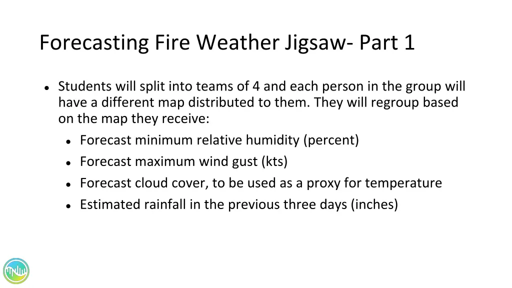 forecasting fire weather jigsaw part 1
