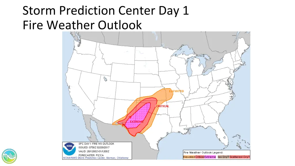 storm prediction center day 1 fire weather outlook