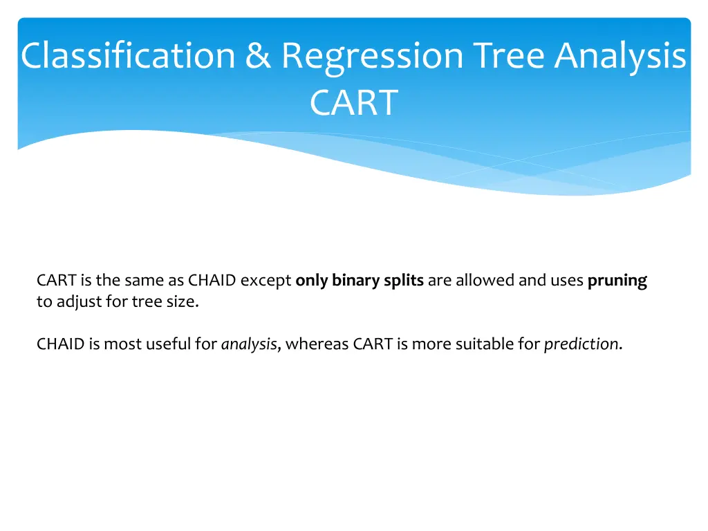 classification regression tree analysis cart