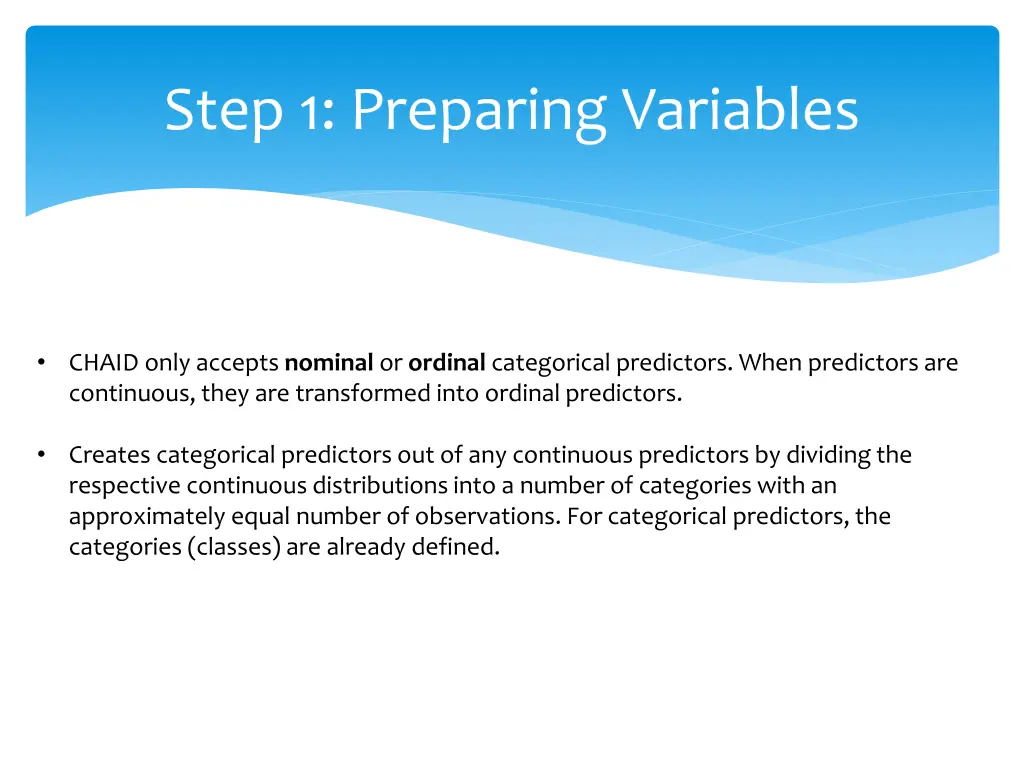 step 1 preparing variables