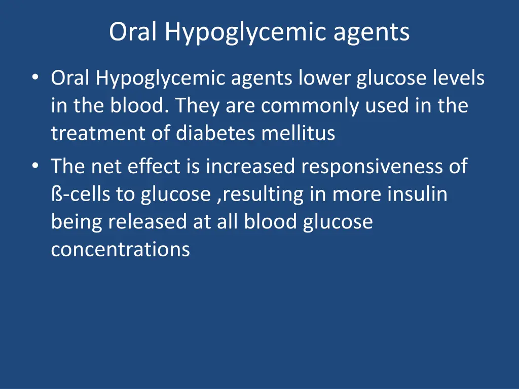 oral hypoglycemic agents