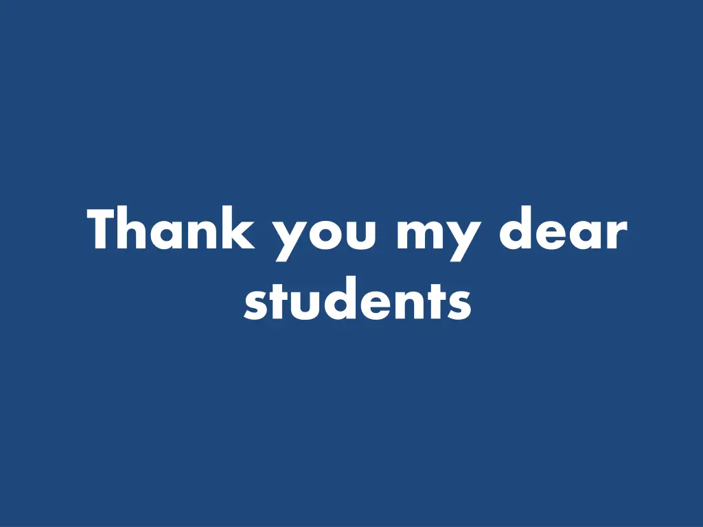 thank you my dear students