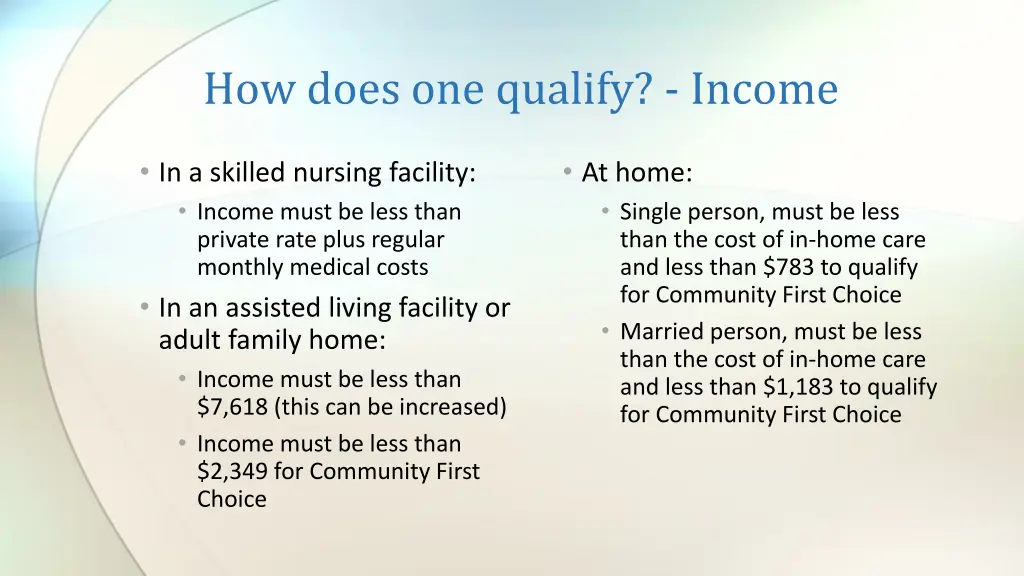 how does one qualify income