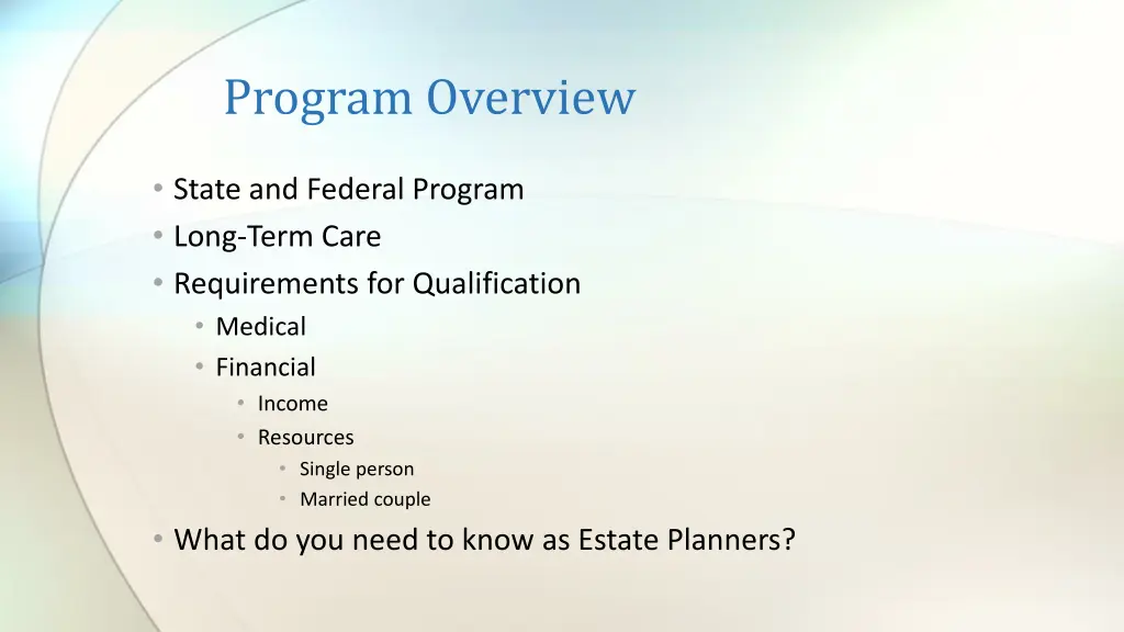 program overview