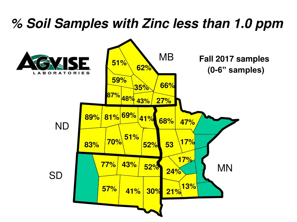 soil samples with zinc less than 1 0 ppm 1