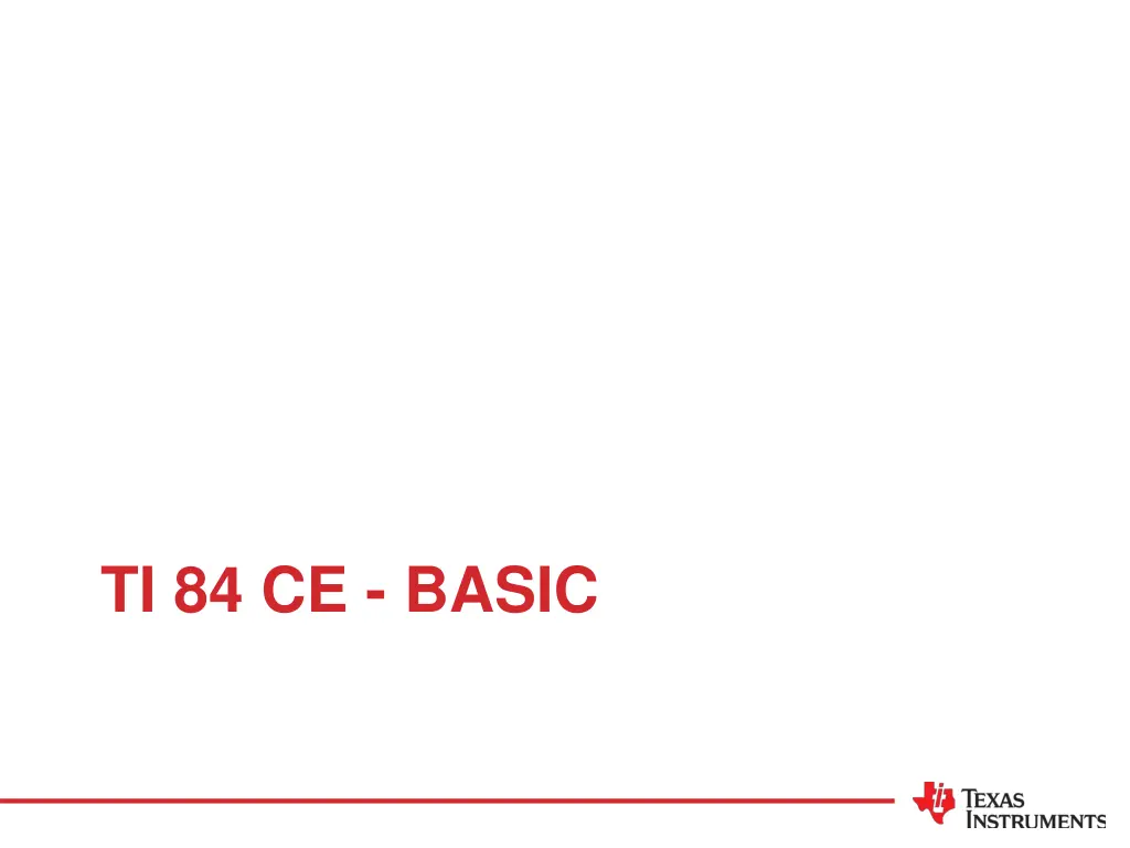 ti 84 ce basic