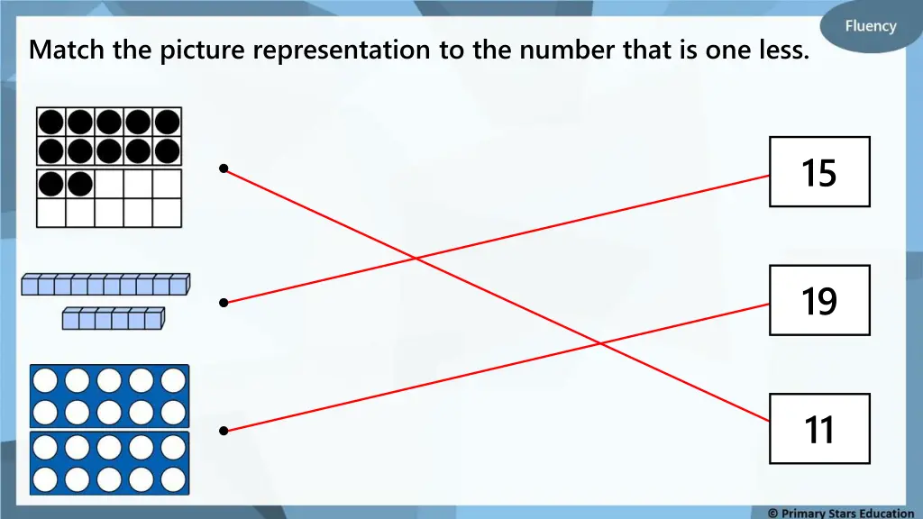 match the picture representation to the number 1