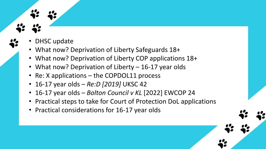 dhsc update what now deprivation of liberty