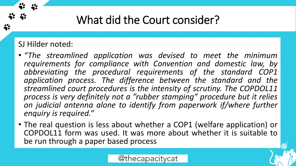 what did the court consider what did the court 1