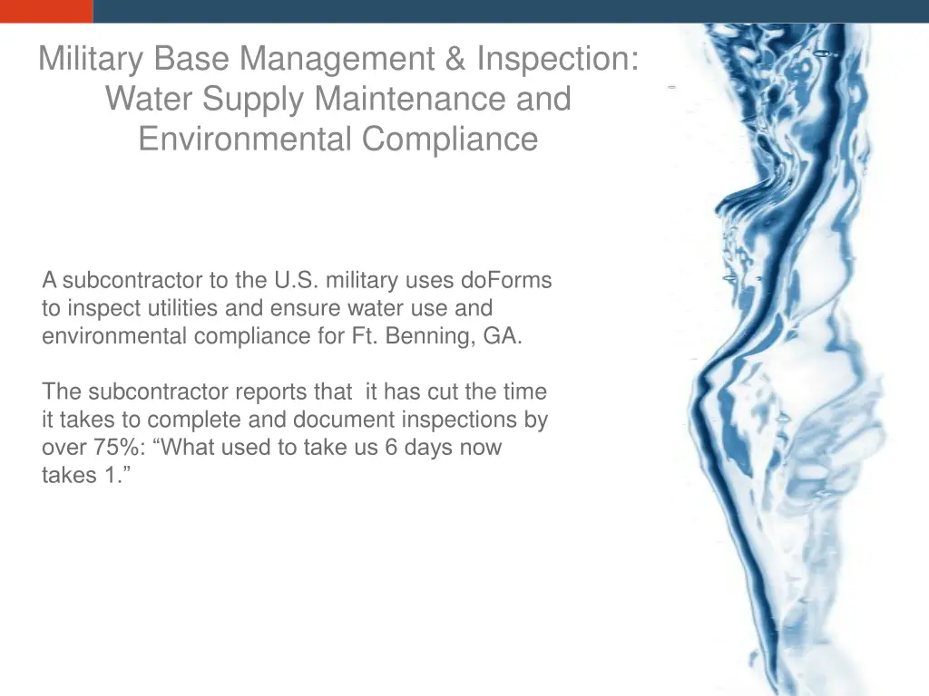 military base management inspection water supply