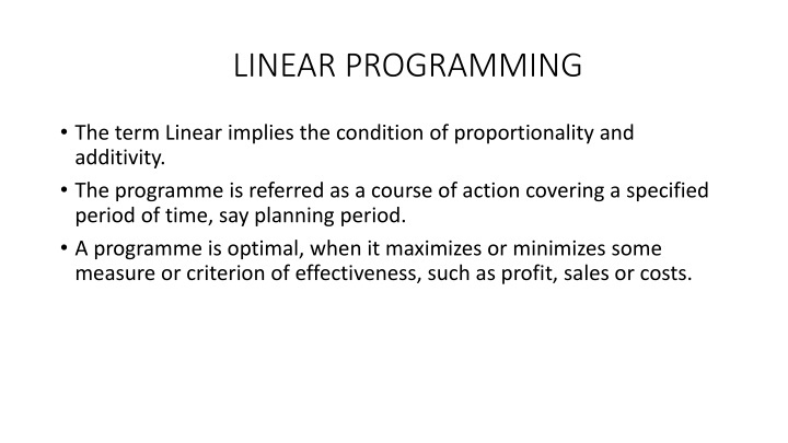 linear programming