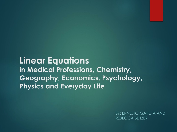 linear equations in medical professions chemistry