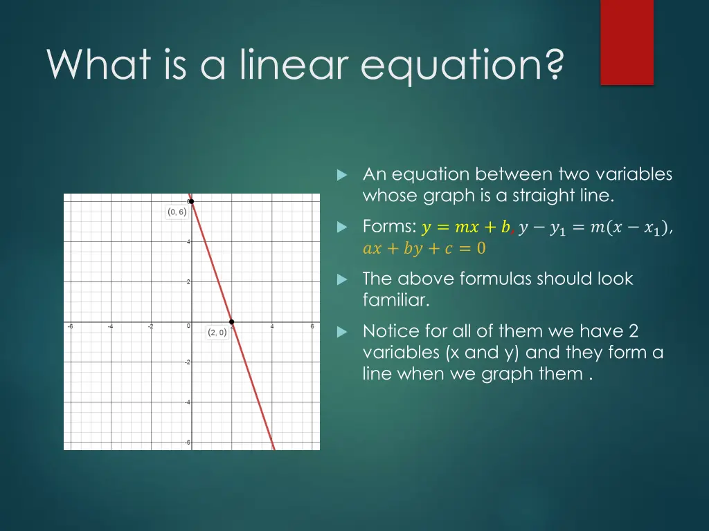 what is a linear equation
