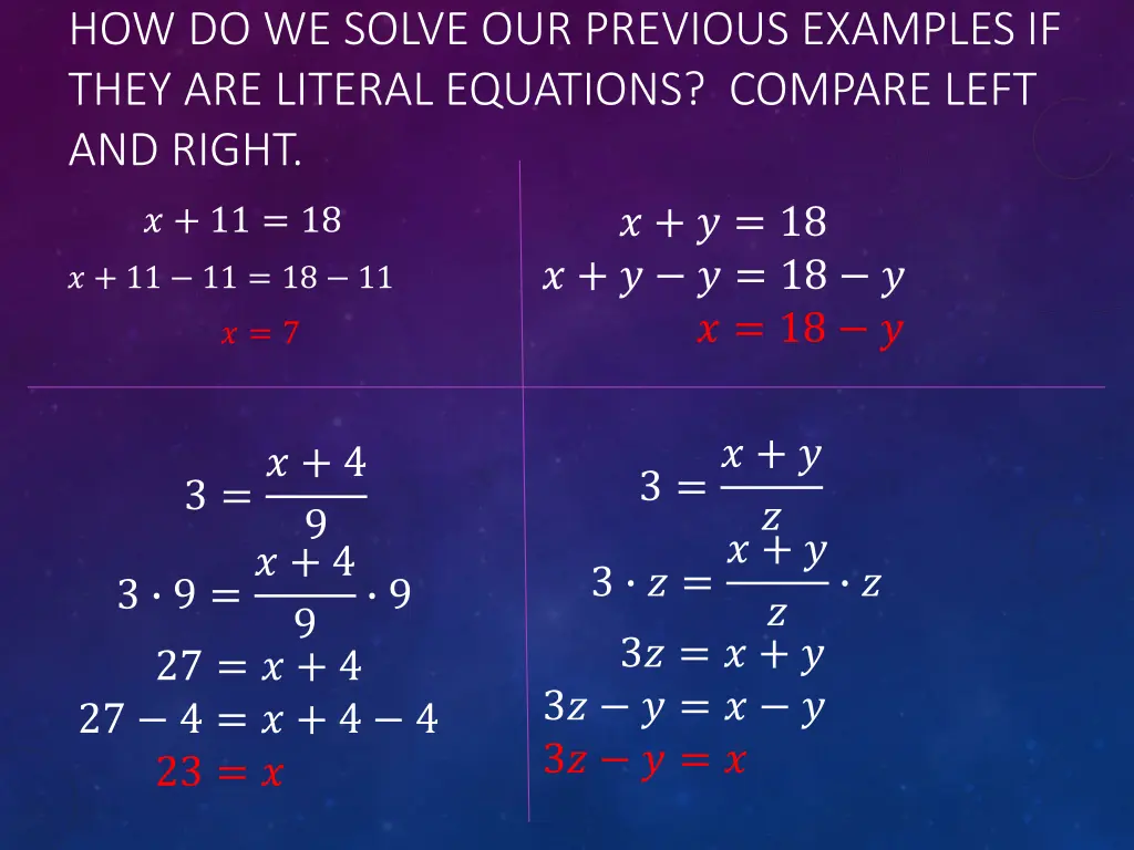 how do we solve our previous examples if they