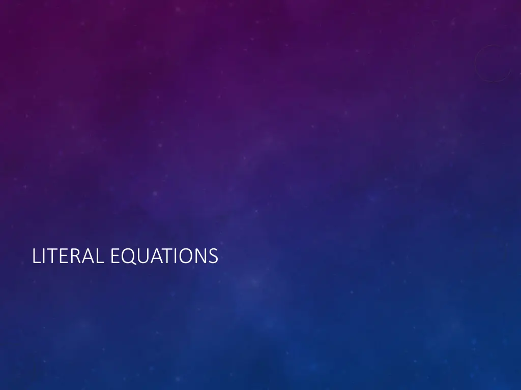 literal equations