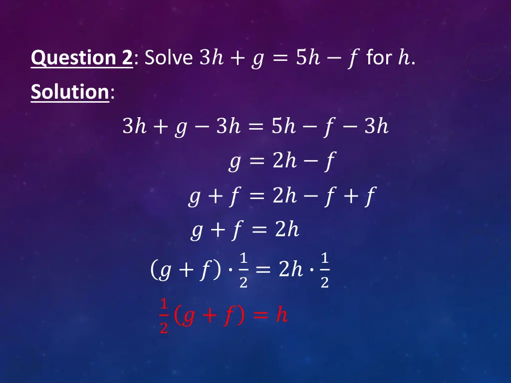 question 2 solve 3 5 for