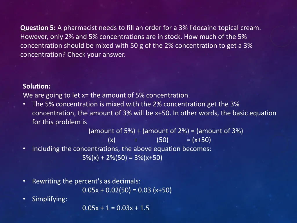 question 5 a pharmacist needs to fill an order