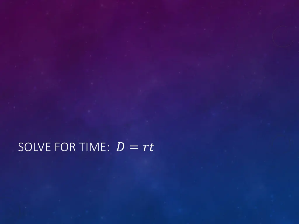 solve for time