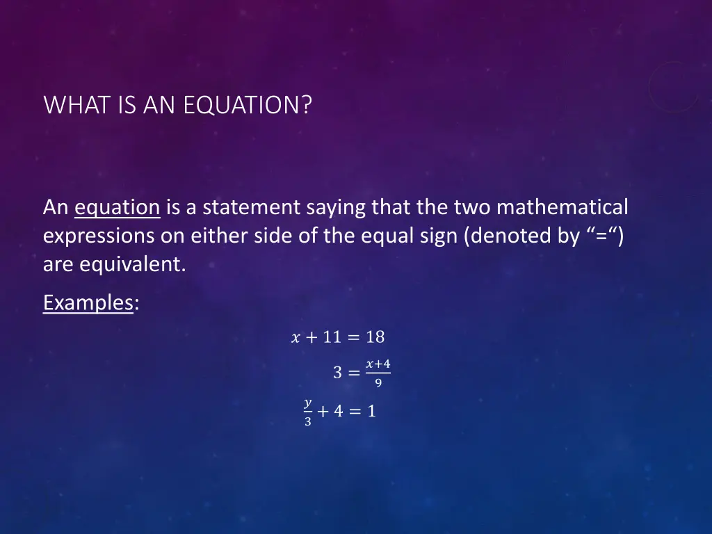 what is an equation