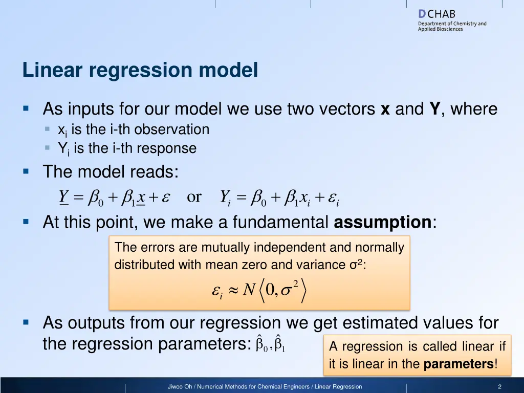 linear regression model