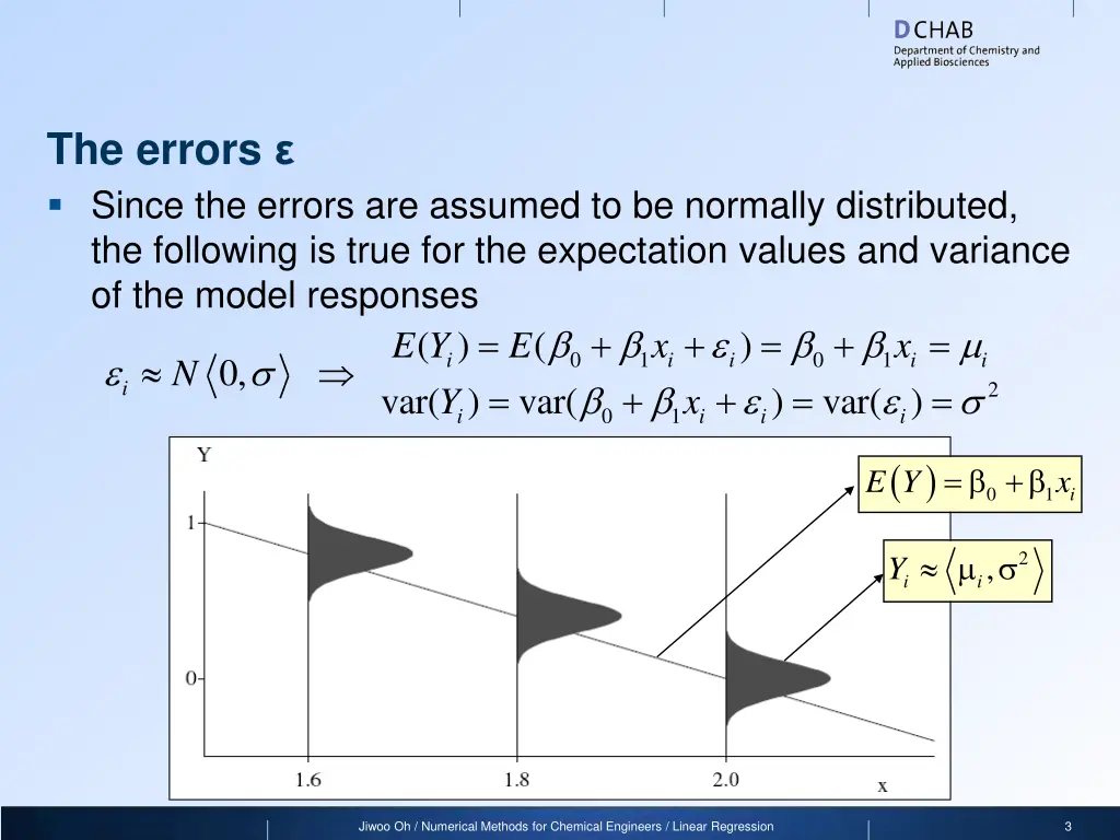 the errors since the errors are assumed