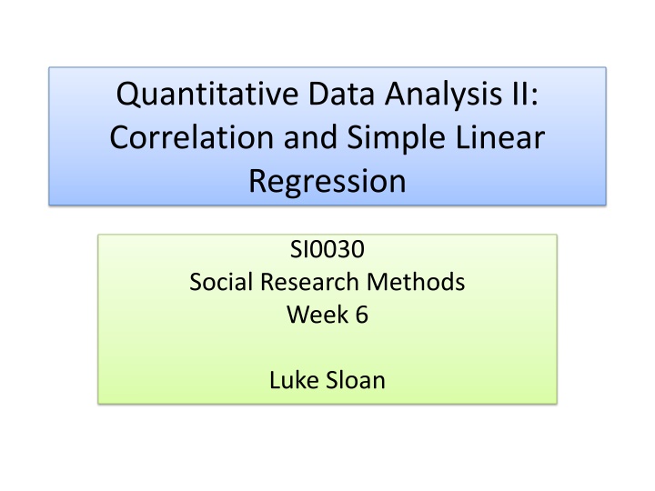 quantitative data analysis ii correlation