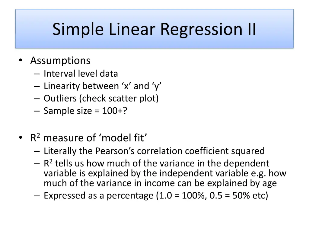 simple linear regression ii