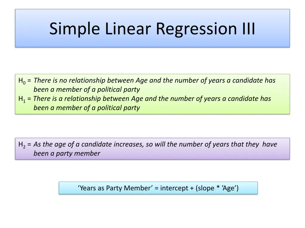 simple linear regression iii