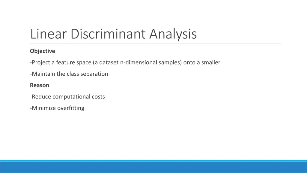 linear discriminant analysis