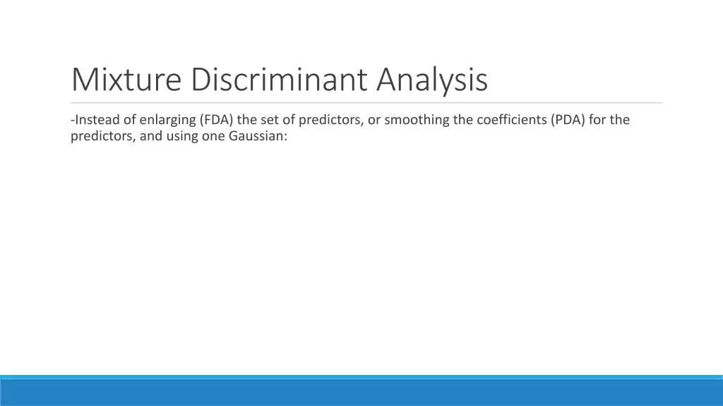 mixture discriminant analysis 1