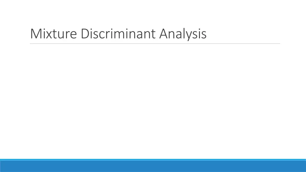 mixture discriminant analysis