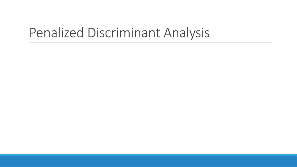 penalized discriminant analysis