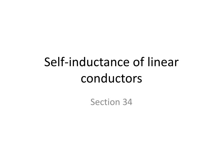 self inductance of linear conductors