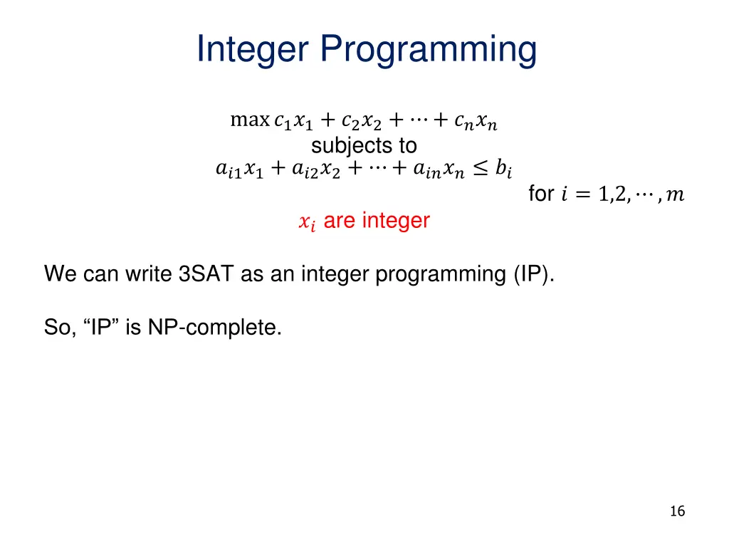 integer programming