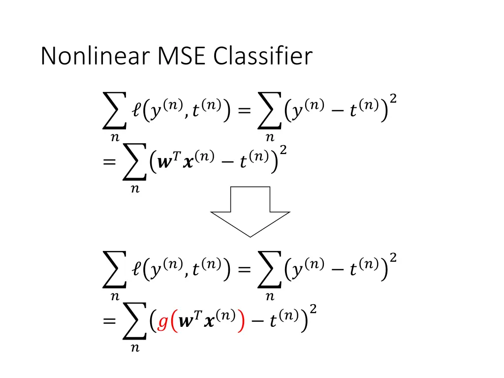nonlinear mse classifier