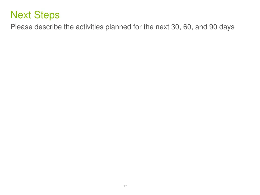 next steps