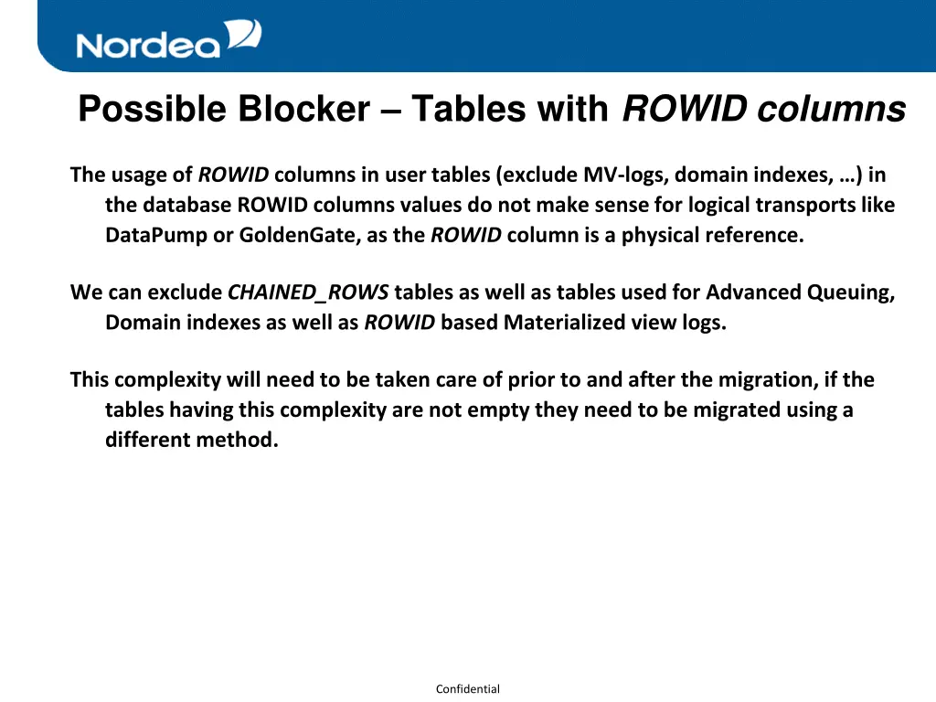 possible blocker tables with rowid columns