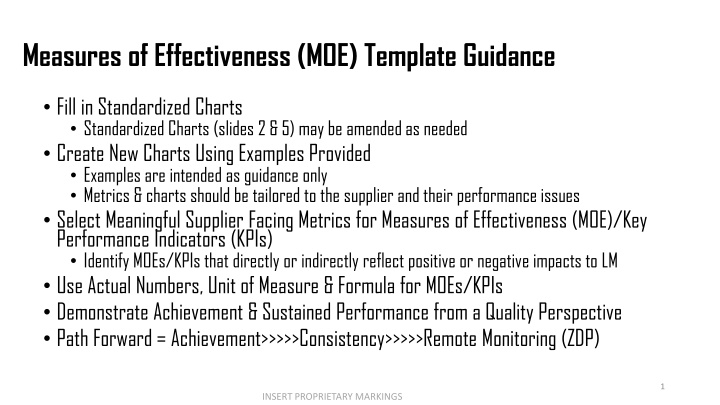 measures of effectiveness moe template guidance