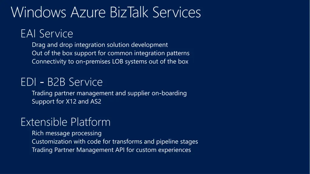 windows azure biztalk services eai service drag