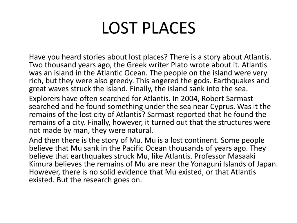 lost places